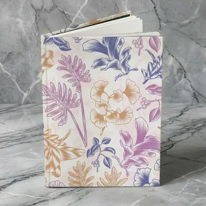 Tropical Floral Pattern Pastel Pink Purple
