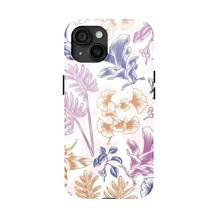 Tropical Floral Pattern Pastel Pink Purple