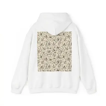 Botanical Line Art Flowers Beige Floral Pattern