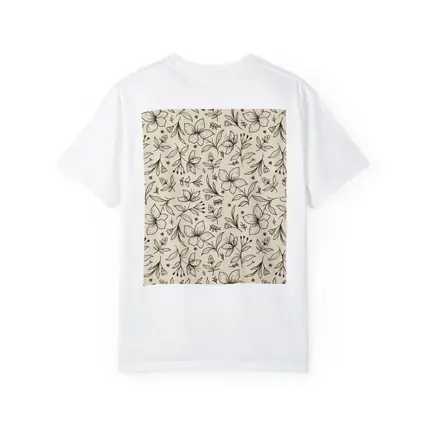 Botanical Line Art Flowers Beige Floral Pattern
