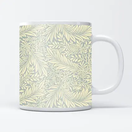 Botanical Leaf Floral Pattern Soft Blue