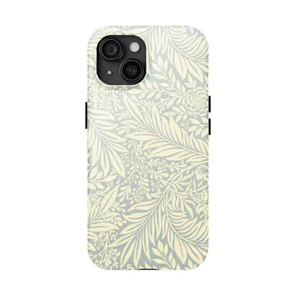 Botanical Leaf Floral Pattern Soft Blue