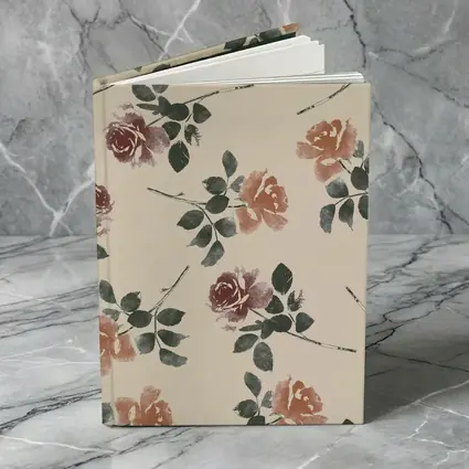 Watercolor Roses Pattern Beige Floral Background