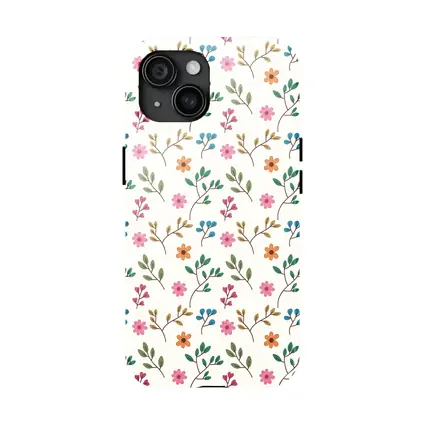 Small Wildflowers and Leaves Floral Pattern