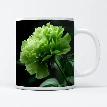 Green Peony Flower Dark Botanical Background