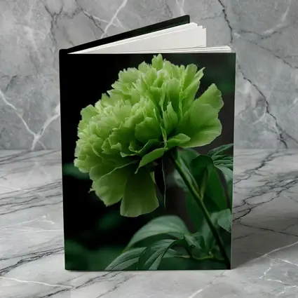 Green Peony Flower Dark Botanical Background