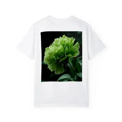 Green Peony Flower Dark Botanical Background
