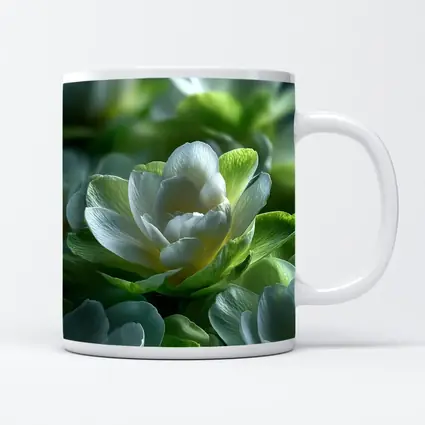 White Green Freesia Flowers Close Up