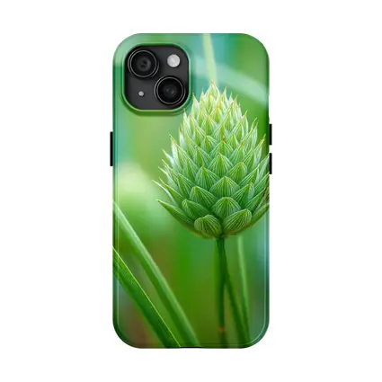 Green Allium Bud Soft Bokeh Background