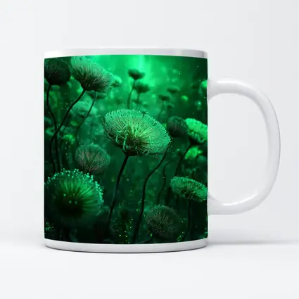 Glowing Green Fantasy Dandelion Field Art