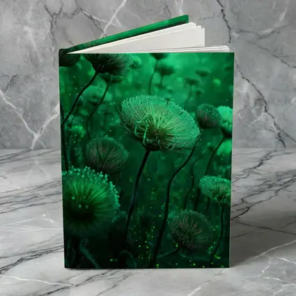 Glowing Green Fantasy Dandelion Field Art