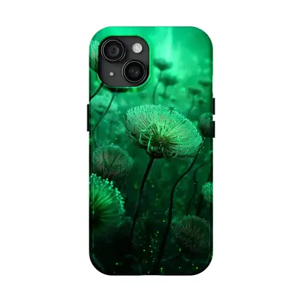 Glowing Green Fantasy Dandelion Field Art