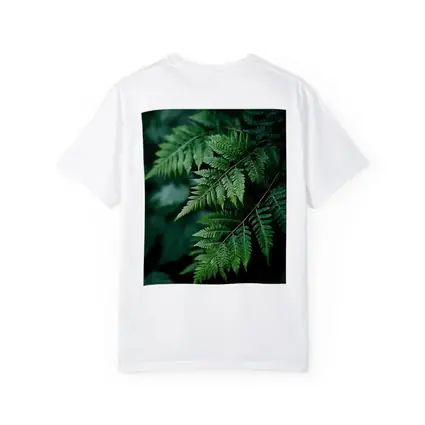 Green Fern Leaves Dark Forest Background
