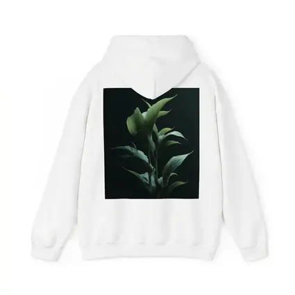 Dark Green Tropical Plant Black Background