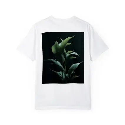 Dark Green Tropical Plant Black Background