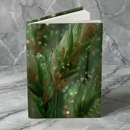 Crystal Wheat Stalks Green Bokeh Abstract
