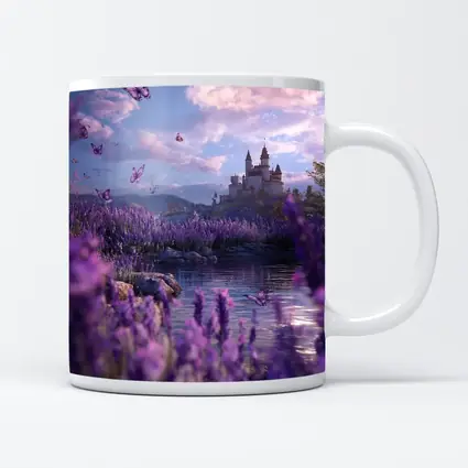 Lavender Fields Castle Butterflies Purple Fantasy