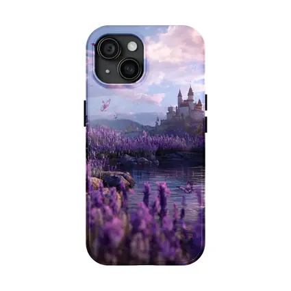 Lavender Fields Castle Butterflies Purple Fantasy