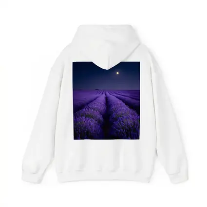Lavender Field Full Moon Night Sky