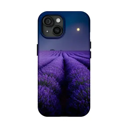 Lavender Field Full Moon Night Sky