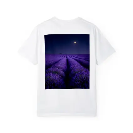 Lavender Field Full Moon Night Sky