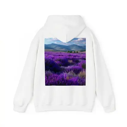 Purple Lavender Field Mountains Blue Sky