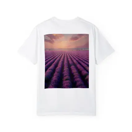 Lavender Field Rows At Sunset Sky