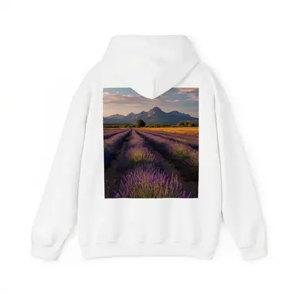 Lavender Fields With Mountain Backdrop Sunset