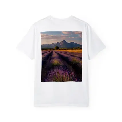 Lavender Fields With Mountain Backdrop Sunset