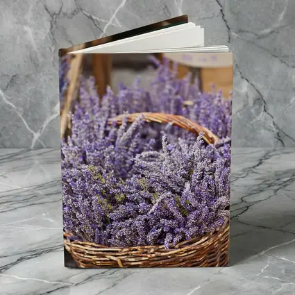 Lavender Bundles in Wicker Basket Market