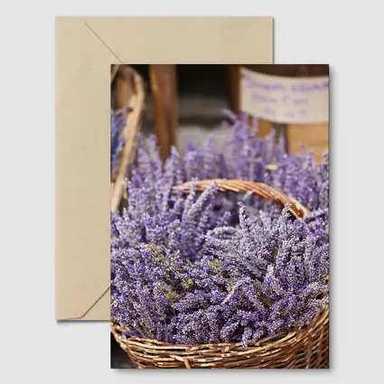 Lavender Bundles in Wicker Basket Market