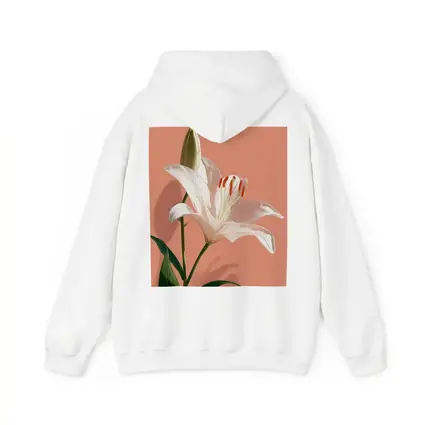 White Lily Flower Soft Peach Background