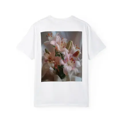 Pink Lily Bouquet on White Silk