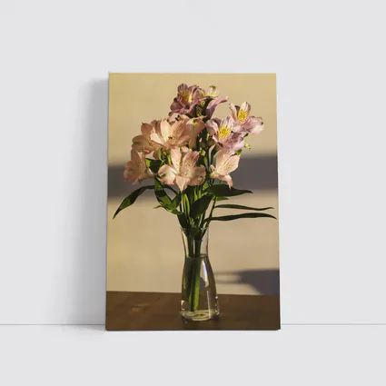 Pink Alstroemeria Bouquet in Glass Vase