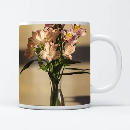 Pink Alstroemeria Bouquet in Glass Vase