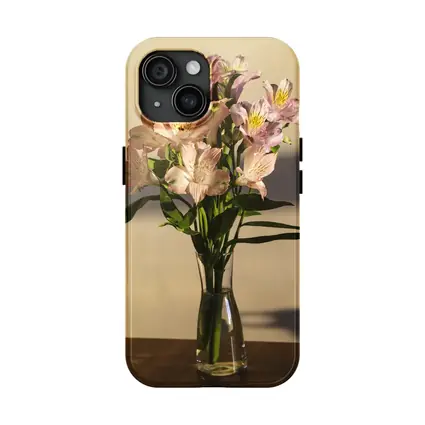 Pink Alstroemeria Bouquet in Glass Vase