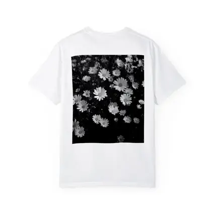 Black and White Daisy Field Floral Art