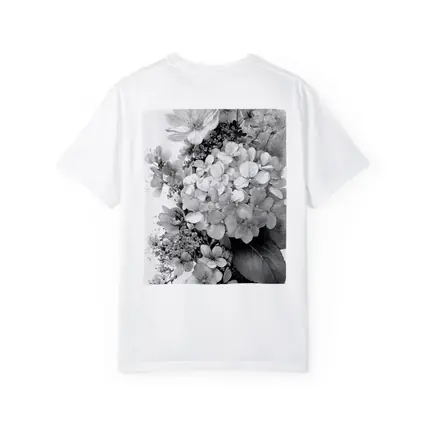 Black and White Hydrangea Botanical Floral Art