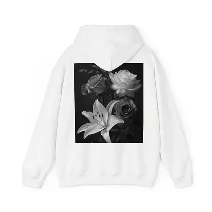 Black And White Roses Lilies Dark Background