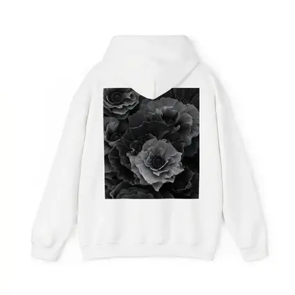 Black and White Peony Flowers Dark Art