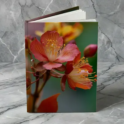 Red Orange Tropical Flowers Green Background
