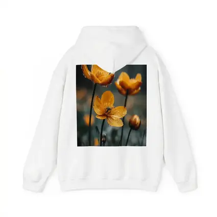 Orange Buttercup Flowers With Rain Drops