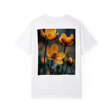 Orange Buttercup Flowers With Rain Drops