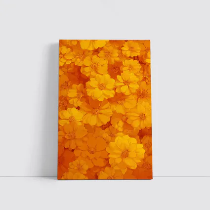 Yellow Orange Cosmos Flowers Floral Pattern