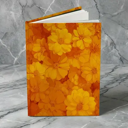 Yellow Orange Cosmos Flowers Floral Pattern
