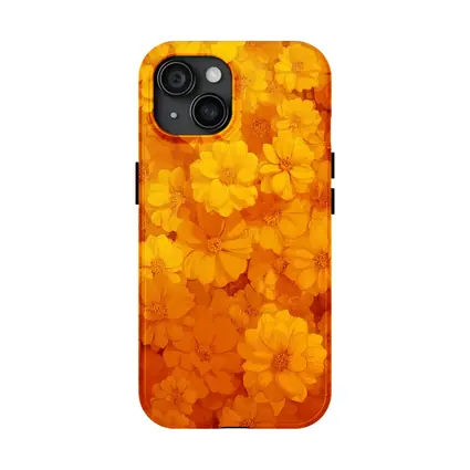 Yellow Orange Cosmos Flowers Floral Pattern