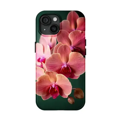 Pink Phalaenopsis Orchid Flowers Dark Green Background