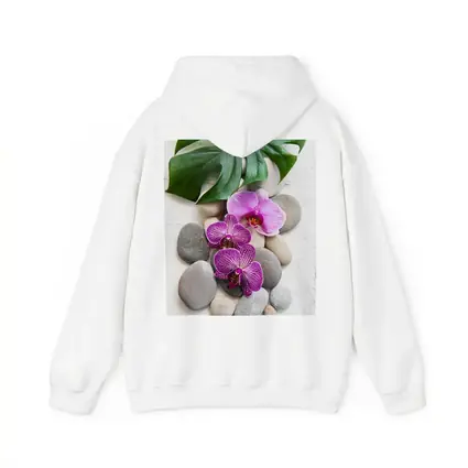 Pink Orchids Monstera Leaf Zen Stones