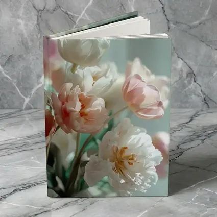 Soft Pink White Tulips Pastel Background