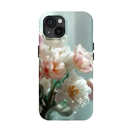Soft Pink White Tulips Pastel Background